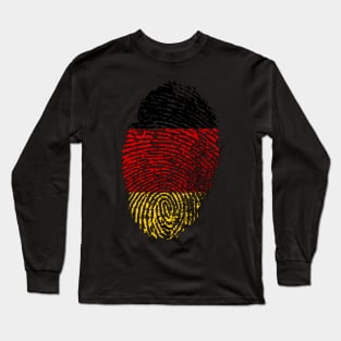 Germany Flag - German Flag Fingerprint Long Sleeve T-Shirt